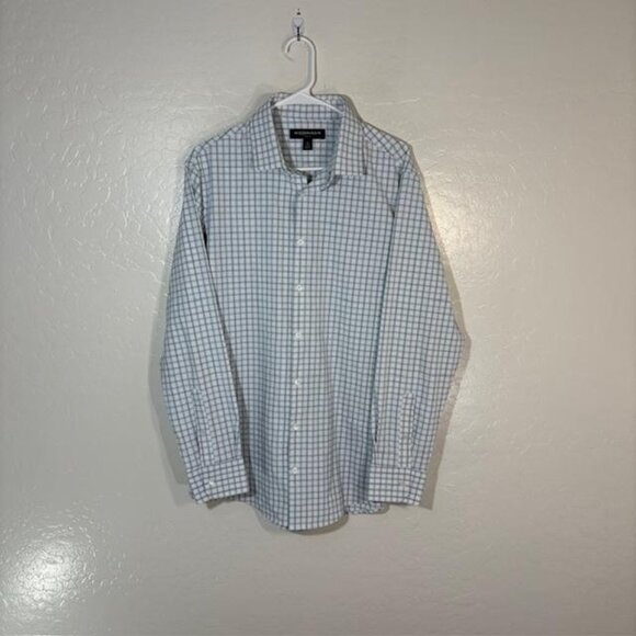 Mizzen+Main Leeward Shirt Mens Large Blue Check Slim Fit Long Sleeve Button Up - Picture 1 of 7